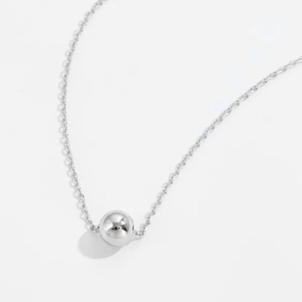 Sterling Silver Simplistic Solitaire High-Polished Ball-Shaped Pendant Necklace!